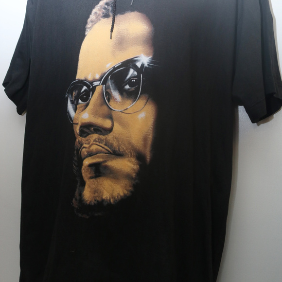 90's Vintage "MALCOM X" Specialty T-shirt Hoodie - Picture 3 of 5